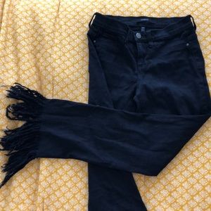 Black frill bottom jeans